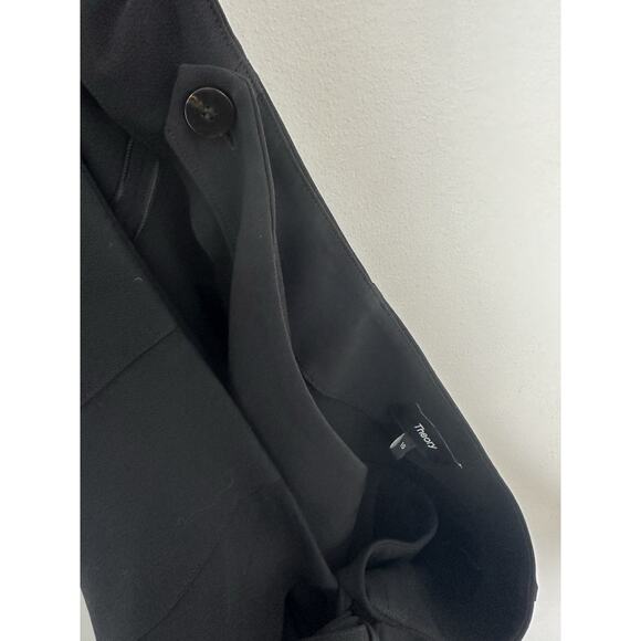 Theory Women’s Black Pleated Admiral Crepe Knee Length Dress Size 10 - Picture 7 of 8